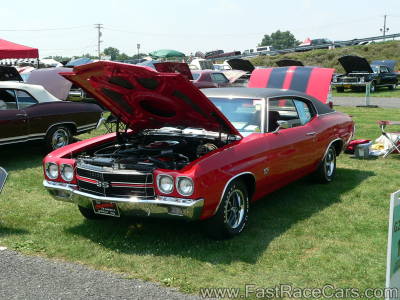 1970 RED CHEVELLE WITH BLACK STRIPES